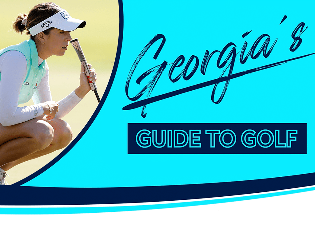 Georgia Hall reading a putt